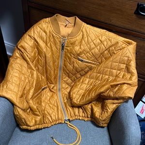 Like new Free people quilted mustard jacket size small